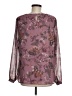 Christopher & Banks 100% Polyester Purple Long Sleeve Blouse Size M - photo 2