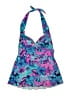 Venus Floral Blue Swimsuit Top Size 10 - photo 1