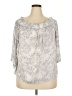 Jennifer Lopez 100% Polyester Silver 3/4 Sleeve Blouse Size XXL - photo 1