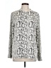 J.Crew Factory Store 100% Polyester Animal Print Silver Long Sleeve Blouse Size L - photo 1