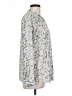 J.Crew Factory Store 100% Polyester Animal Print Silver Long Sleeve Blouse Size L - photo 4