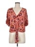 LUQ 100% Rayon Orange Short Sleeve Blouse Size M - photo 1