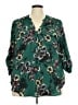 Torrid 100% Polyester Floral Green 3/4 Sleeve Blouse Size 3X Plus (3) - photo 1