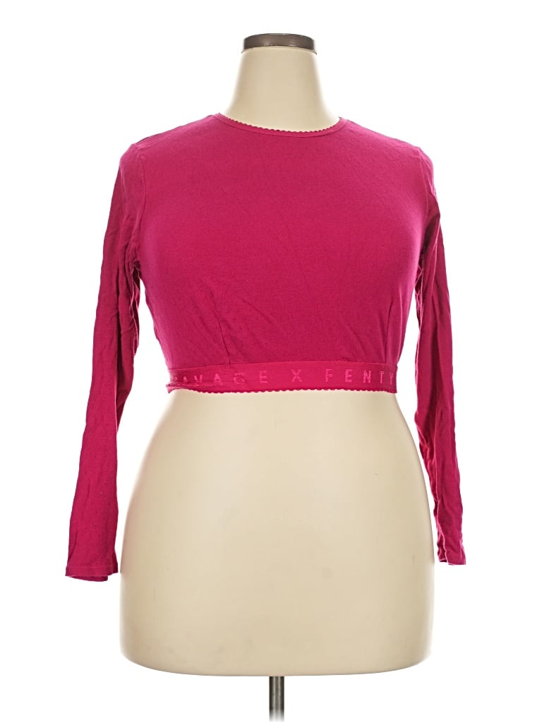 Pre-owned Savage X Fenty 3/4 Sleeve T-shirt In Pink