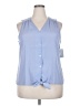Nine West 100% Polyester Blue Sleeveless Blouse Size XXL - photo 1