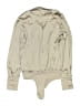 Love Poem 100% Polyester Metallic Tan Gray Long Sleeve Blouse Size S - photo 2