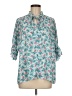 Paul & Joe 100% Polyester Floral Teal 3/4 Sleeve Blouse Size Med (2) - photo 1
