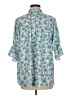 Paul & Joe 100% Polyester Floral Teal 3/4 Sleeve Blouse Size Med (2) - photo 2