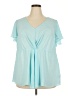 Torrid 100% Polyester Teal Short Sleeve Blouse Size 2X Plus (2) - photo 1