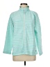 T by Talbots 100% Cotton Stripes Teal Track Jacket Size M (petite) - photo 1