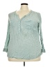 Old Navy 100% Rayon Teal Long Sleeve Blouse Size 2X - photo 1