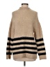 MNG Stripes Tan Turtleneck Sweater Size S - photo 1