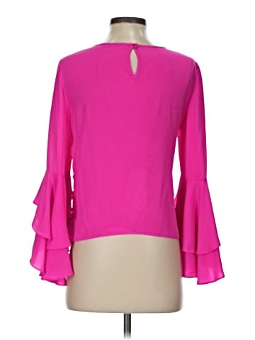 Milly Long Sleeve Silk Top (view 2)