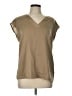 Mirol Tan Short Sleeve Blouse Size L - photo 1