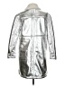 7 For All Mankind 100% Polyester Metallic Silver Coat Size M - photo 2