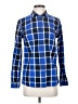 Duluth Trading Co. 100% Cotton Plaid Blue Long Sleeve Button-Down Shirt Size XS - photo 1