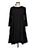 Leota Solid Black Casual Dress Size L - photo 1