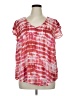 Torrid 100% Polyester Tie-dye Red Short Sleeve Blouse Size 1X Plus (1) - photo 1