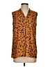 CAbi 100% Polyester Animal Print Orange Sleeveless Blouse Size S - photo 1