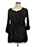 Haute Monde Black 3/4 Sleeve Blouse Size L - photo 1