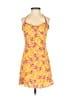 Kourt 100% Polyester Tropical Yellow Cocktail Dress Size 2 - photo 1