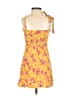 Kourt 100% Polyester Tropical Yellow Cocktail Dress Size 2 - photo 2