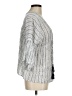En Creme 100% Rayon Silver 3/4 Sleeve Blouse Size M - photo 4