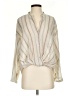 Zara Stripes Ivory Long Sleeve Blouse Size S - photo 1