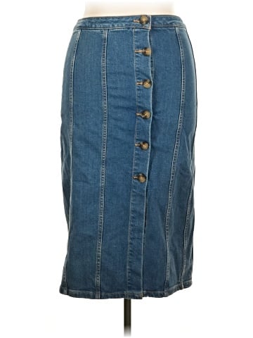 Pilcro and the Letterpress Denim Skirt (view 1)