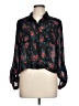 I Heart Ronson 100% Polyester Floral Black Long Sleeve Blouse Size L - photo 1