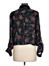 I Heart Ronson 100% Polyester Floral Black Long Sleeve Blouse Size L - photo 2
