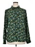 On 34th 100% Recycled Polyester Paisley Green Long Sleeve Blouse Size XL - photo 1