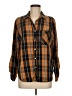 Billy T 100% Lyocell Plaid Yellow Brown Long Sleeve Button-Down Shirt Size M - photo 1