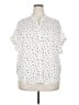 Sweet Rain 100% Polyester Polka Dots Ivory Short Sleeve Blouse Size 2X - photo 1