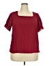 Shein Burgundy Short Sleeve Blouse Size 2X - photo 1
