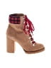 Gianni Bini Plaid Brown Tan Ankle Boots Size 9 - photo 1