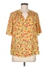Daniel Rainn 100% Polyester Yellow Short Sleeve Blouse Size M (estimated) - photo 1