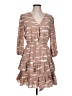 Buddy Love 100% Polyester Print Tan Casual Dress Size L - photo 1