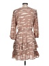 Buddy Love 100% Polyester Print Tan Casual Dress Size L - photo 2