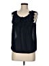 Leifnotes 100% Polyester Blue Black Sleeveless Blouse Size 6 - photo 1
