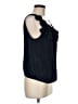 Leifnotes 100% Polyester Blue Black Sleeveless Blouse Size 6 - photo 4