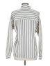 Shein 100% Polyester Stripes Ivory Long Sleeve Blouse Size M - photo 2
