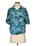 Wild Fable 100% Rayon Tropical Blue 3/4 Sleeve Button-Down Shirt Size S - photo 1