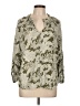vintage threadz 100% Rayon Animal Print Green 3/4 Sleeve Blouse Size L - photo 1