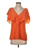 BCBGMAXAZRIA Orange Short Sleeve Blouse Size S - photo 1