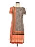Muse Print Orange Casual Dress Size 8 - photo 1
