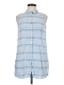 Sigrid Olsen Ombre Stripes Blue Sleeveless Button-Down Shirt Size S - photo 1