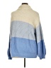 POPSUGAR 100% Acrylic Color Block Blue Turtleneck Sweater Size XL - photo 2