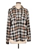 C&C California Plaid Brown Tan Long Sleeve Blouse Size L - photo 1