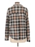 C&C California Plaid Brown Tan Long Sleeve Blouse Size L - photo 2